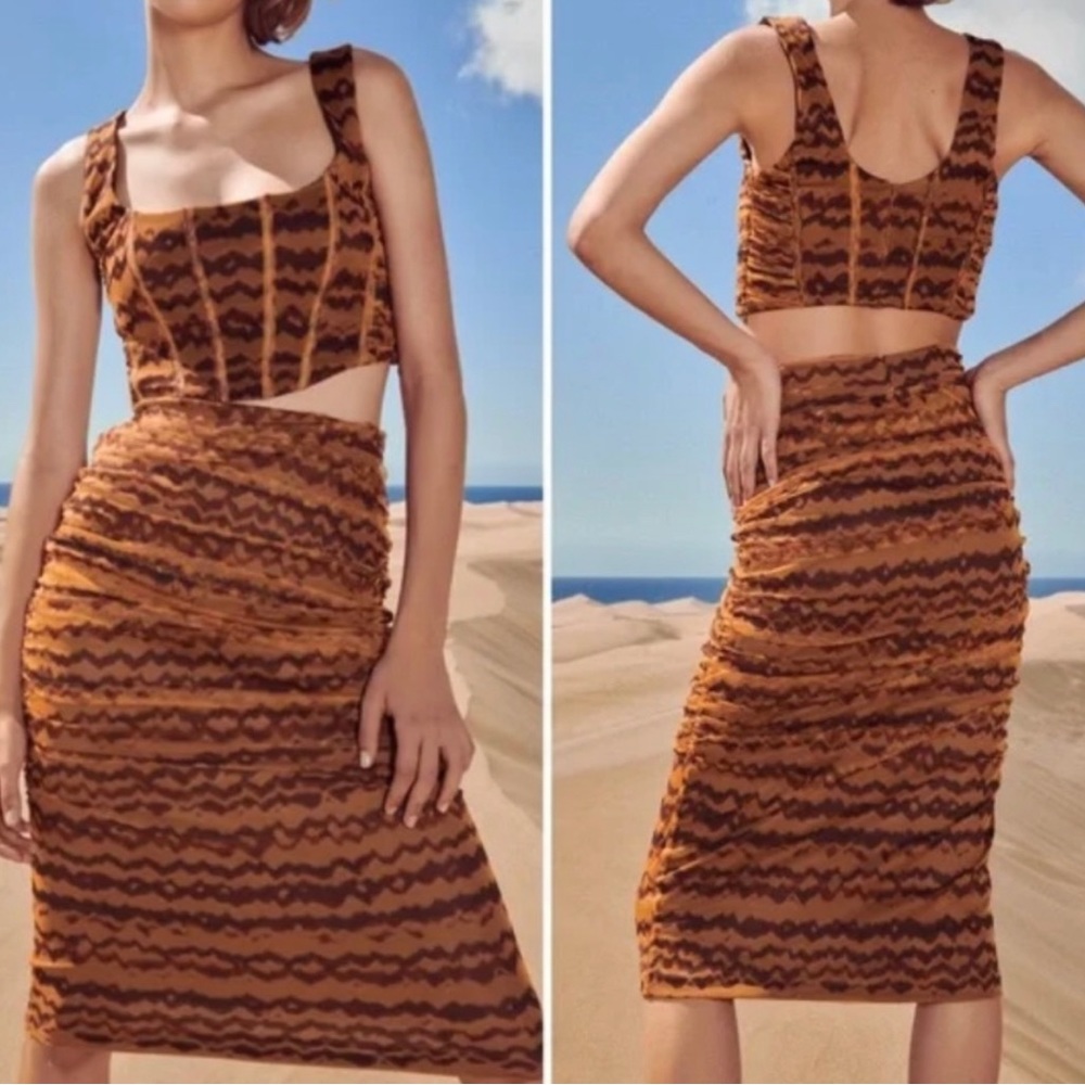 Brown Patterned Women's Skirt
